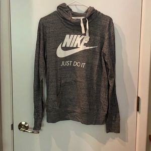 Lightweight Gray Nike Hoodie with Big Logo